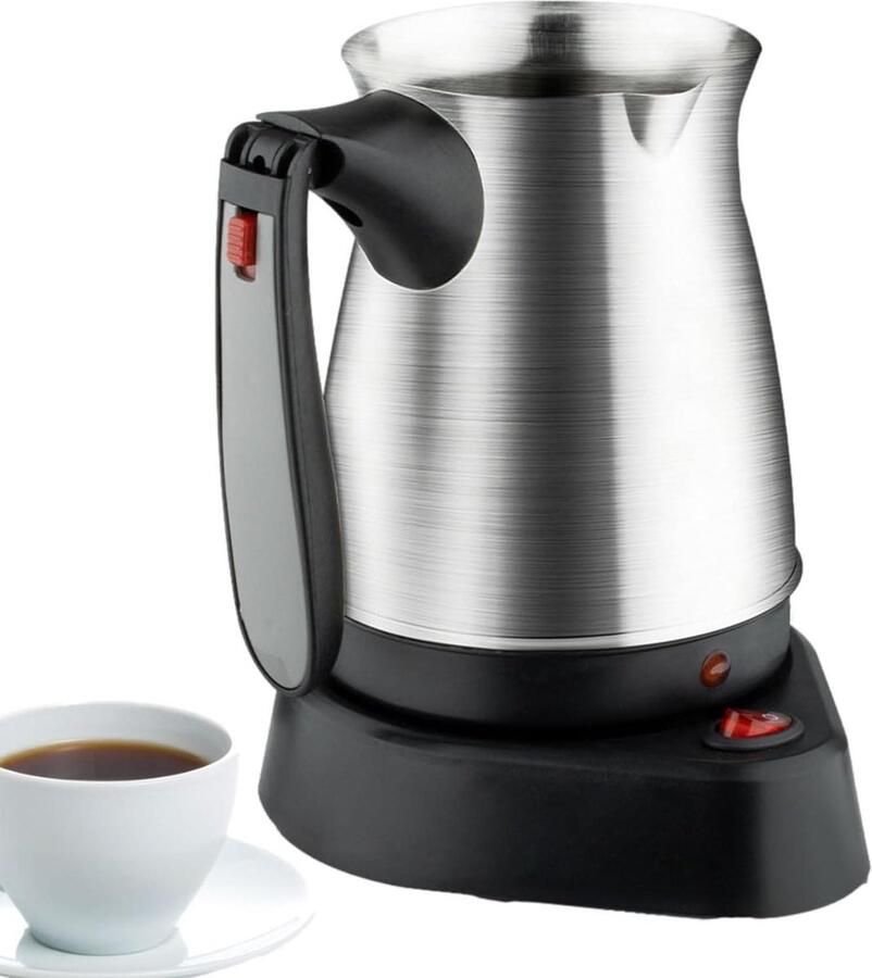 Elektrische Waterkoker Reiskoker Warm Water Thee en Koffie Inklapbare Handgreep 500 ml Zilver