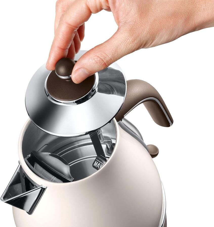 Elektrische Waterkoker Retro Waterkoker Snel Water Koken Stijlvol Design 1.7 Liter Beige