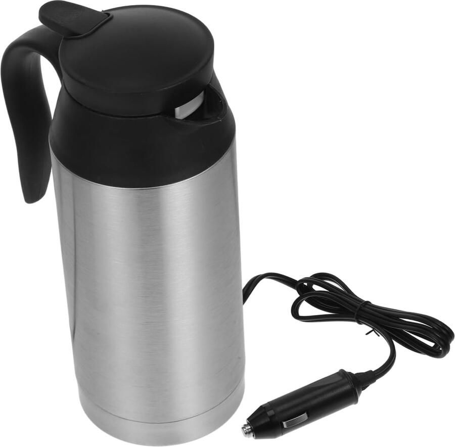 Elektrische Waterkoker Roestvrij Staal Onderweg Koken Snelle Verwarming 750ml Capaciteit Zilver
