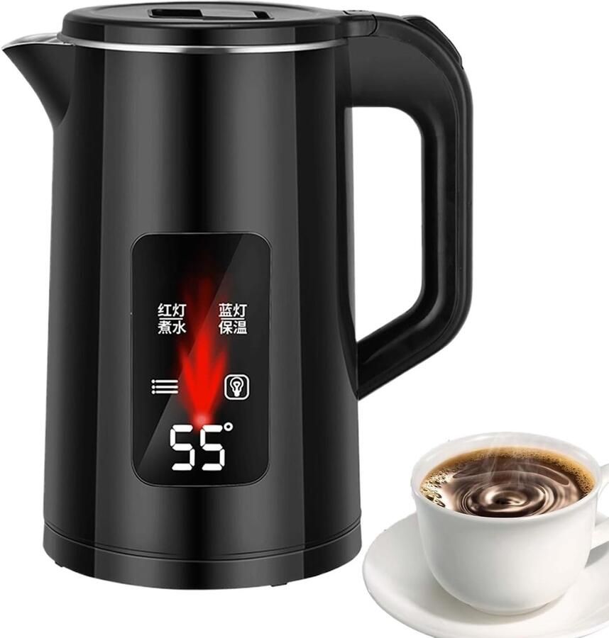 Elektrische Waterkoker Snelkook Ketel Direct Water Verwarmen Roestvrij Staal 20 x 19 x 30 cm