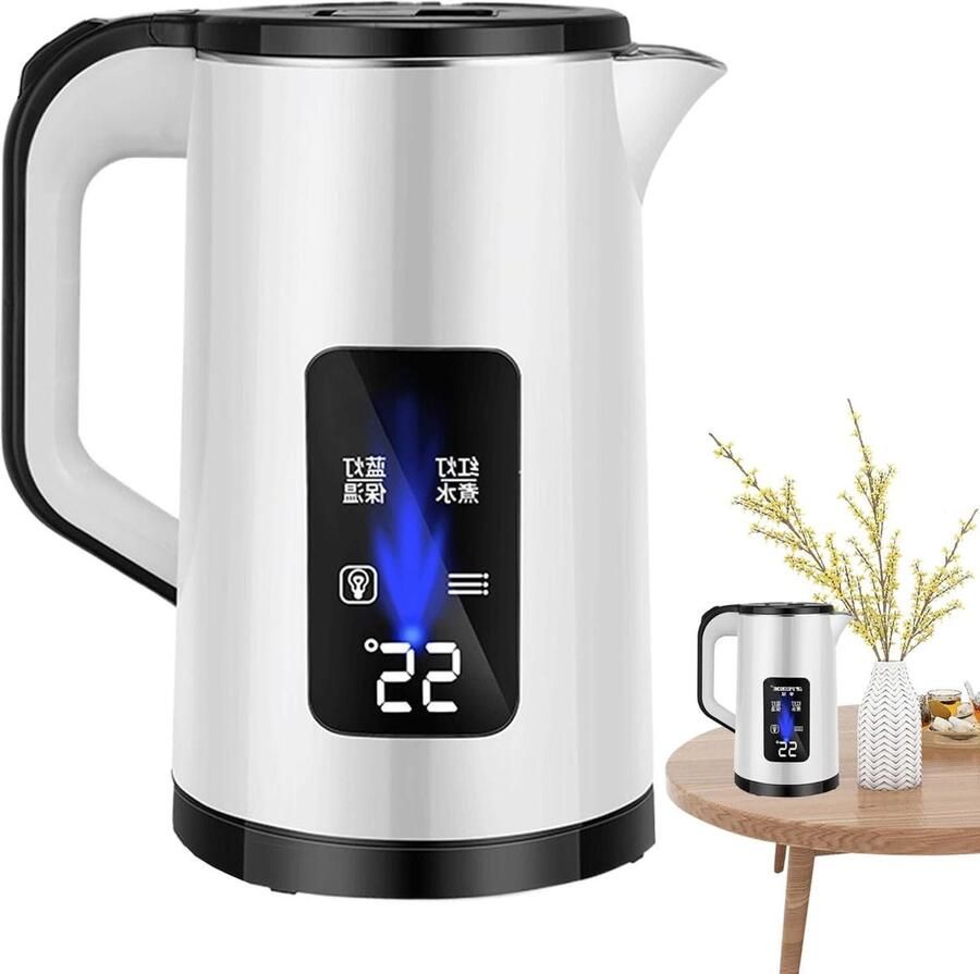 Elektrische Waterkoker Roestvrij Staal Snel Water Koken Temperatuur Behoud 15 Liter Wit