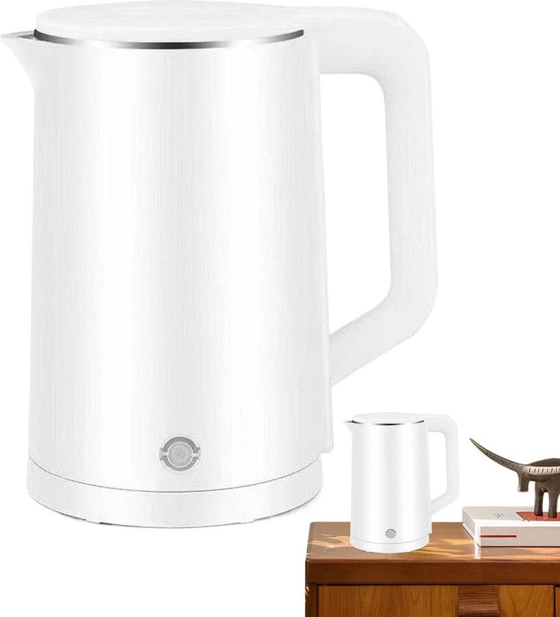 Elektrische Waterkoker Roestvrijstalen Ketel Snel Water Koken Automatische Uitschakeling 2.3 Liter Capaciteit Wit