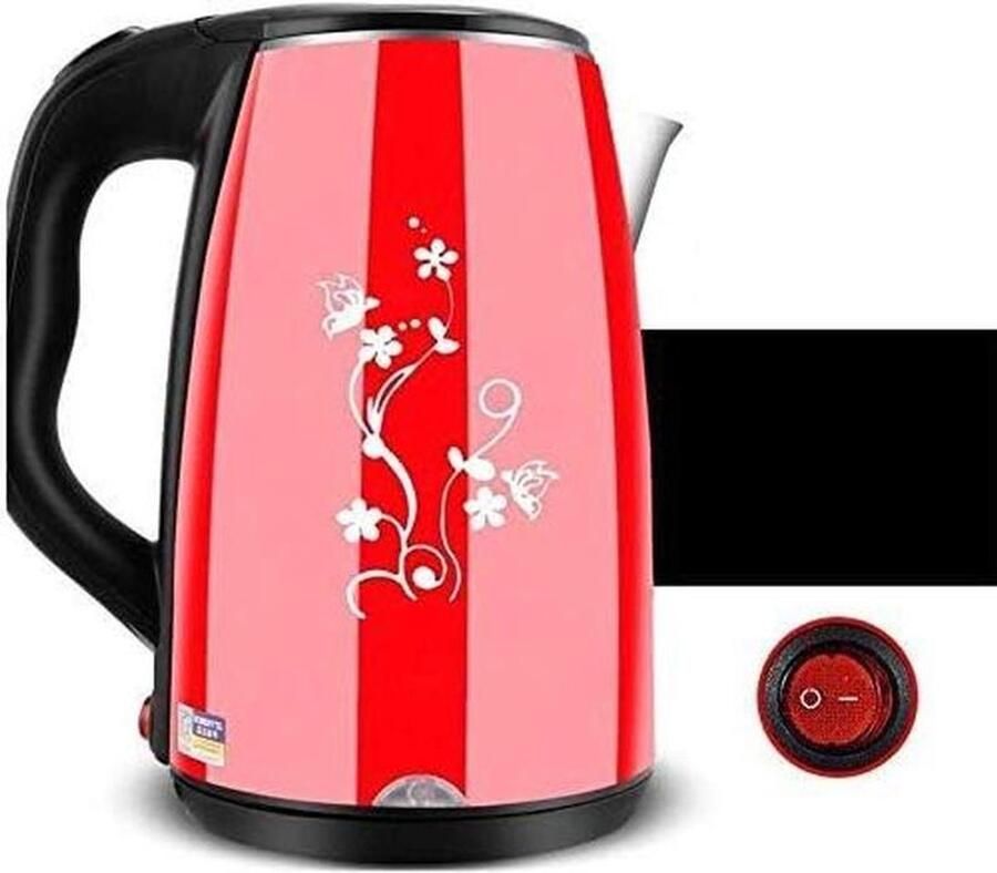 Elektrische Waterkoker Rood Snel Water Koken Dubbel Geïsoleerd 300 Gram Rood