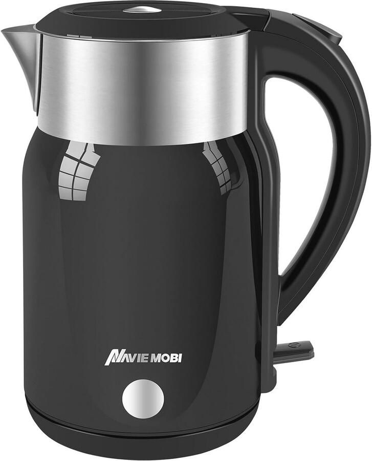 Elektrische Waterkoker RVS 1.8 Liter 2200W Snelle Kooktijd BPA-vrij Dubbele Wand 360° Basis Automatische Uitschakeling