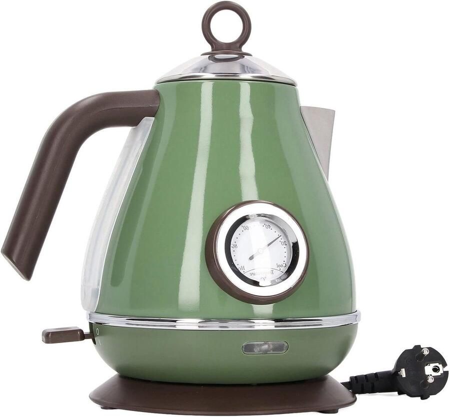 Elektrische Waterkoker RVS Snel Water Koken Retro Design 17 liter Donkergroen