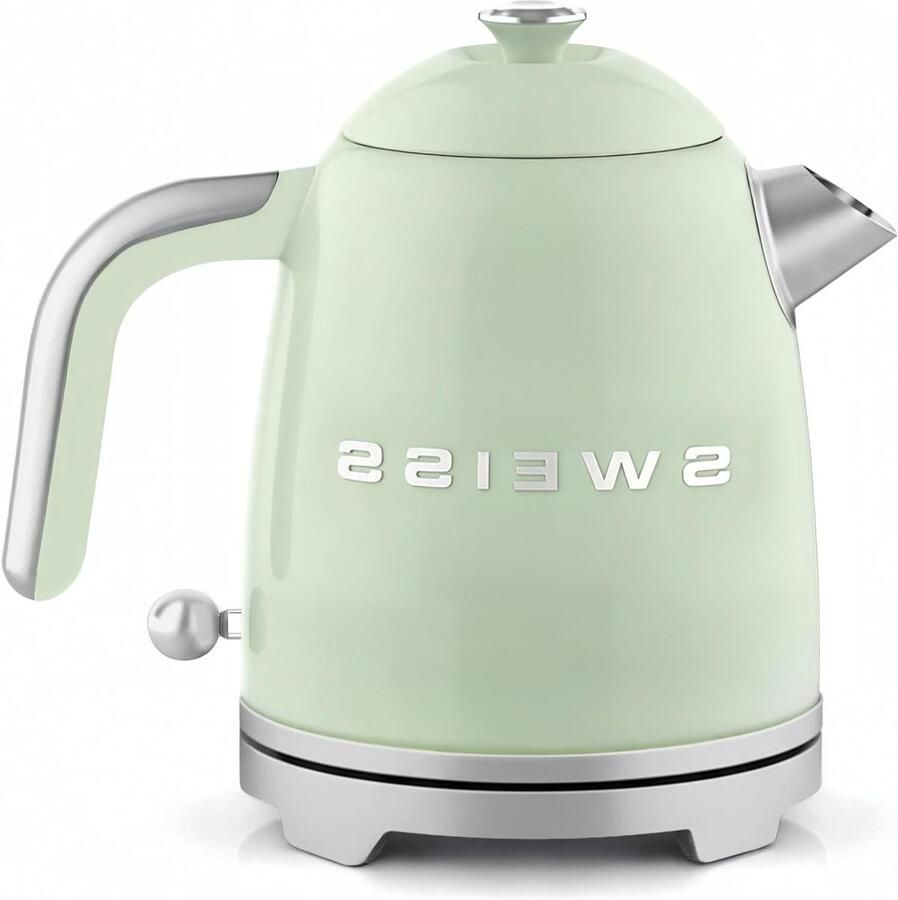Elektrische Waterkoker RVS Snel Water Koken Vintage Design 1 Liter Groen