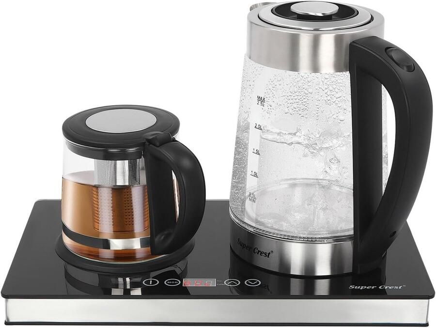 Elektrische Waterkoker Set RVS en Glas met Temperatuurregeling (3L + 1L)