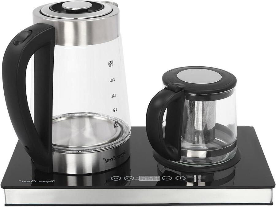 Elektrische Waterkoker Set Thee & Koffie Maker Snel Water Koken Dubbele Ketel Functie 2.5L + 1L