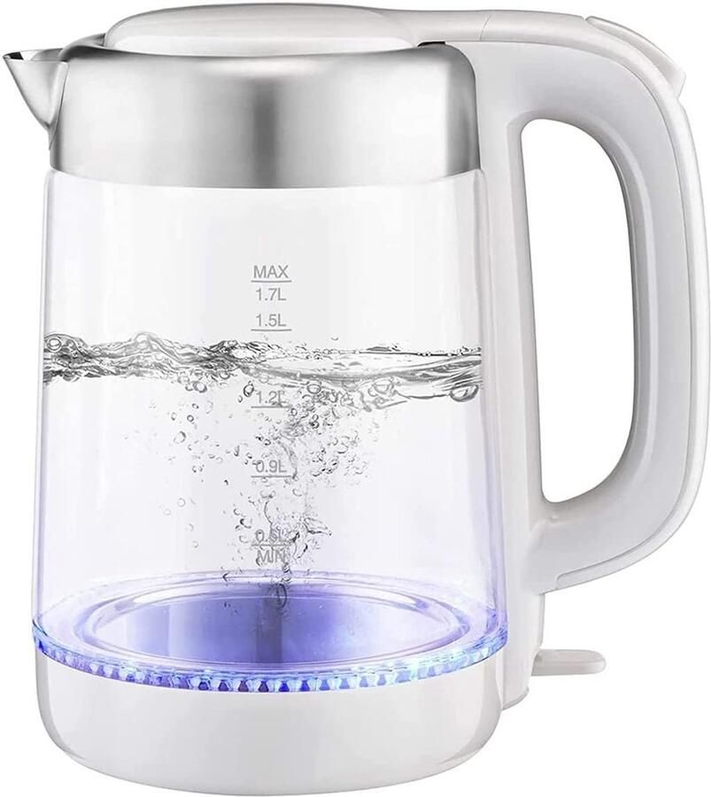 Elektrische Waterkoker Snelkoker Glas Water Koken Stil en Snel 17 Liter Wit