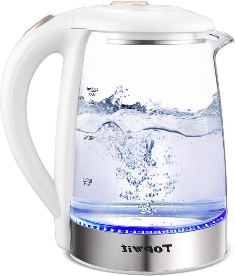 Elektrische Waterkoker Snel Koken Warme Dranken Automatische Uitschakeling 2 Liter Wit
