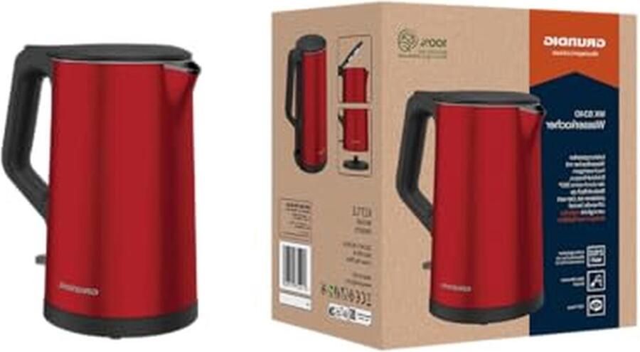Elektrische Waterkoker Snel Koken Warme Dranken Dubbelwandig 1.5 Liter Rood