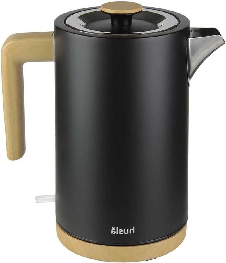 Elektrische Waterkoker Snel Koken Warme Drankjes Maken Draagbaar Design 1.5 Liter Zwart