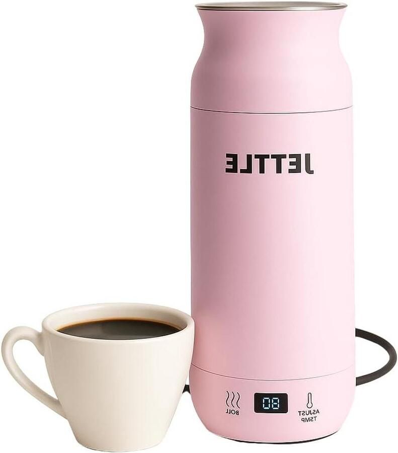 Elektrische Waterkoker Snel Water Koken Drankjes Bereiden Compact Design 450 ml Roze