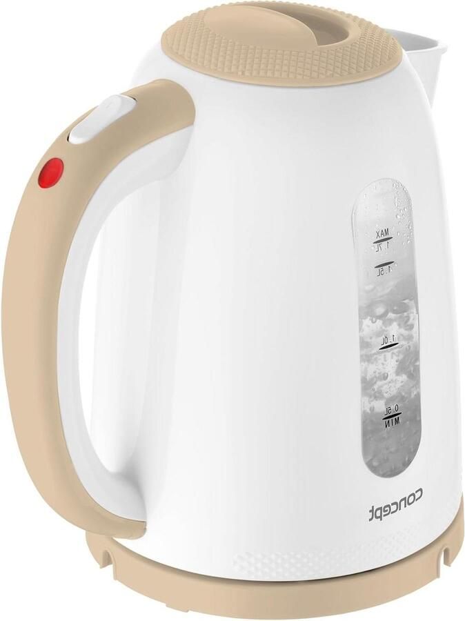 Elektrische Waterkoker Snel Water Koken Koffie en Thee 360 Graden Voet 17 Liter Beige