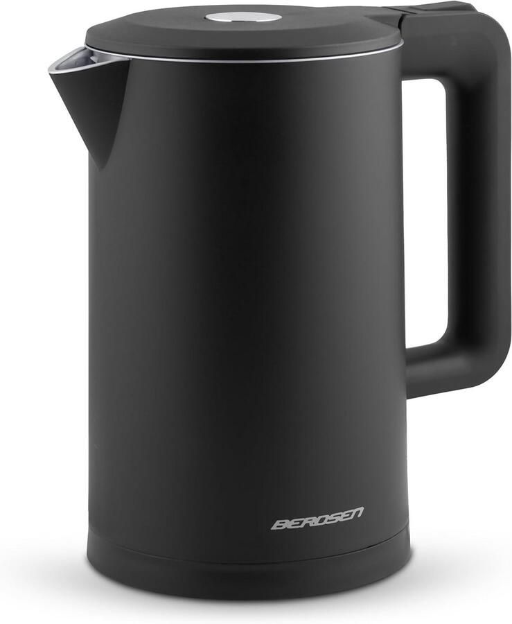 Elektrische Waterkoker Snel Water Koken Koffie Thee Maken Dubbele Wand Isolatie 17 Liter Inhoud Zwart