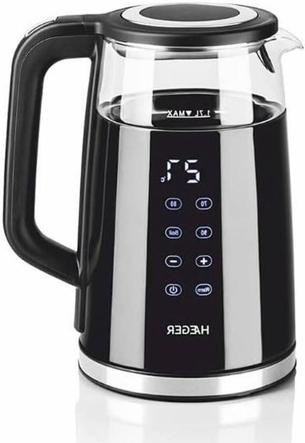 Elektrische Waterkoker Snel Water Koken Koffie Thee Maken Grote Capaciteit 1.7 Liter Zwart