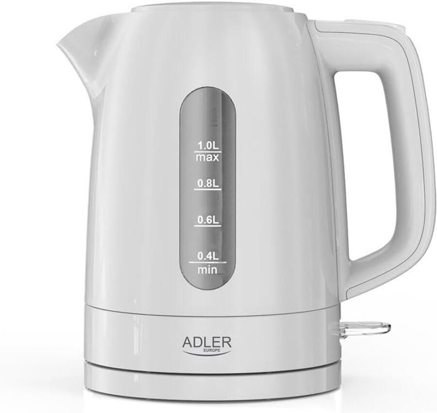 Elektrische Waterkoker Snel Water Koken Koffie Thee Veiligheidssysteem 1 Liter Wit
