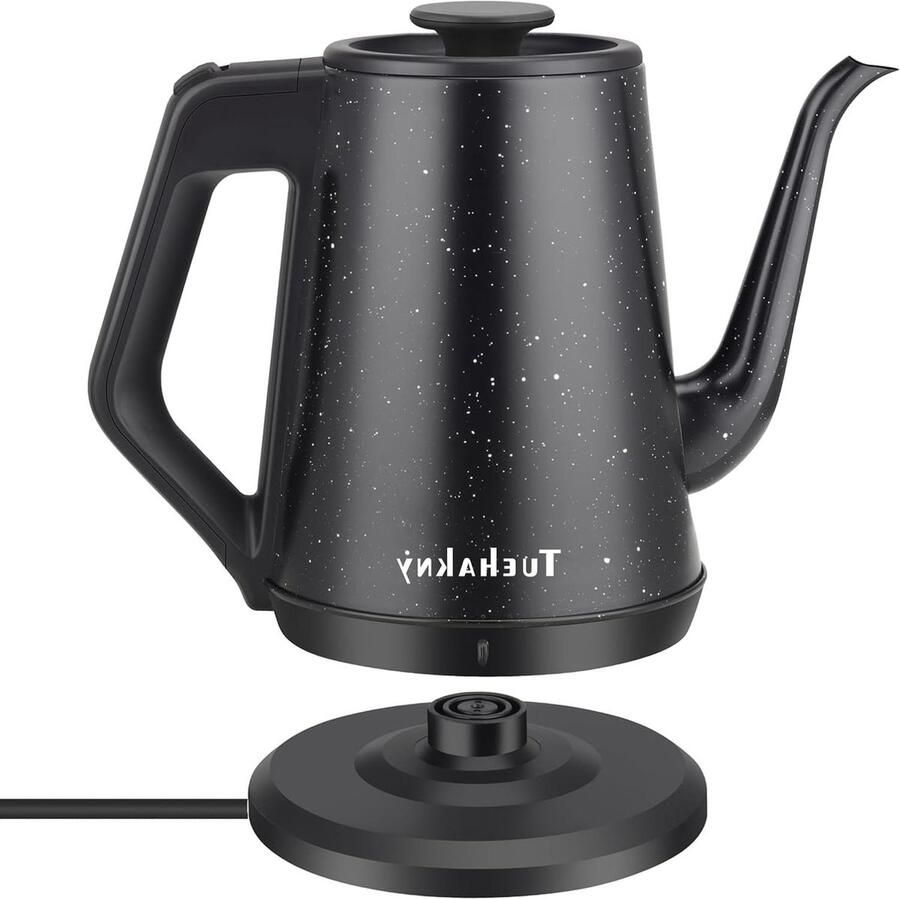 Elektrische Waterkoker Snelkoker 1 Liter Warme Dranken Maken Sterren Design 1 Liter Zwart