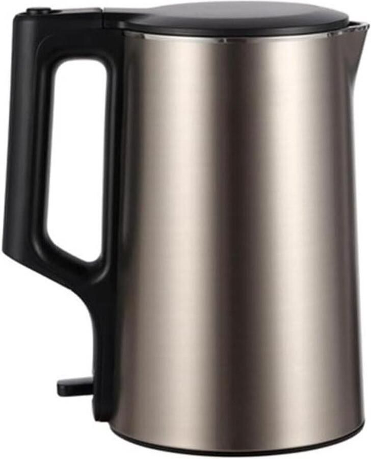 Elektrische Waterkoker Snelkoker Snel Water Koken Dubbelwandig Anti-Scald 1.7 Liter Rood