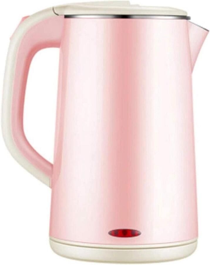 Elektrische Waterkoker Snelkoker Theepot Snel Water Koken Dubbelwandige Isolatie 1.8 Liter Roze