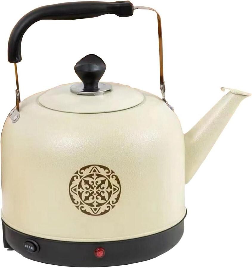 Elektrische Waterkoker Snelkoker Warm Water Koffie Thee Maken Dubbel Geïsoleerd 5 Liter Capaciteit Beige
