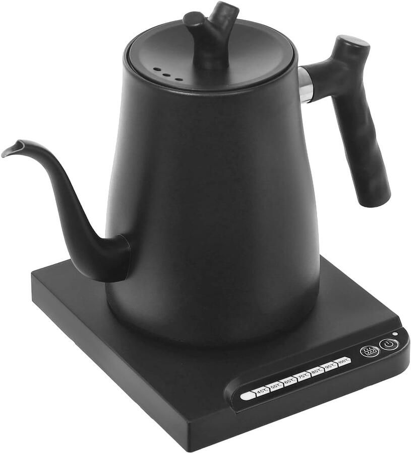 Elektrische Waterkoker Snelkoker Warm Water Thee Koffie Maken Instelbare Temperatuur 1 Liter Inhoud Zwart
