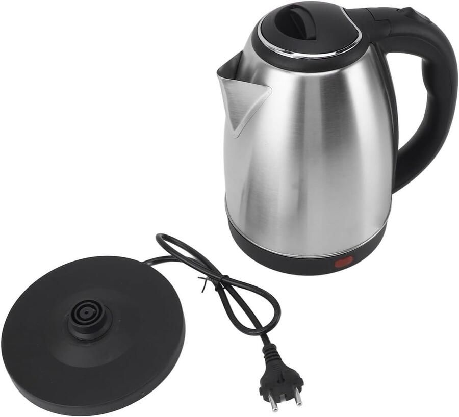 Elektrische Waterkoker Snelkoker Warmwater Dranken Bereiden Automatische Uitschakeling 2 Liter Capaciteit Zilver