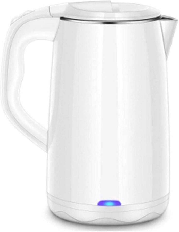 Elektrische Waterkoker Snelkookpan Draadloos Snel Water Koken Dubbelwandige Isolatie 1.8 Liter Wit