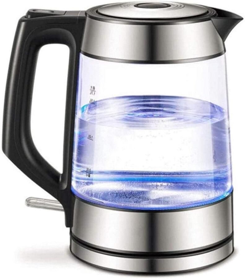 Elektrische Waterkoker Snoerloze Ketel Snel Water Koken Instelbare Temperatuur 1.7 Liter Zilver