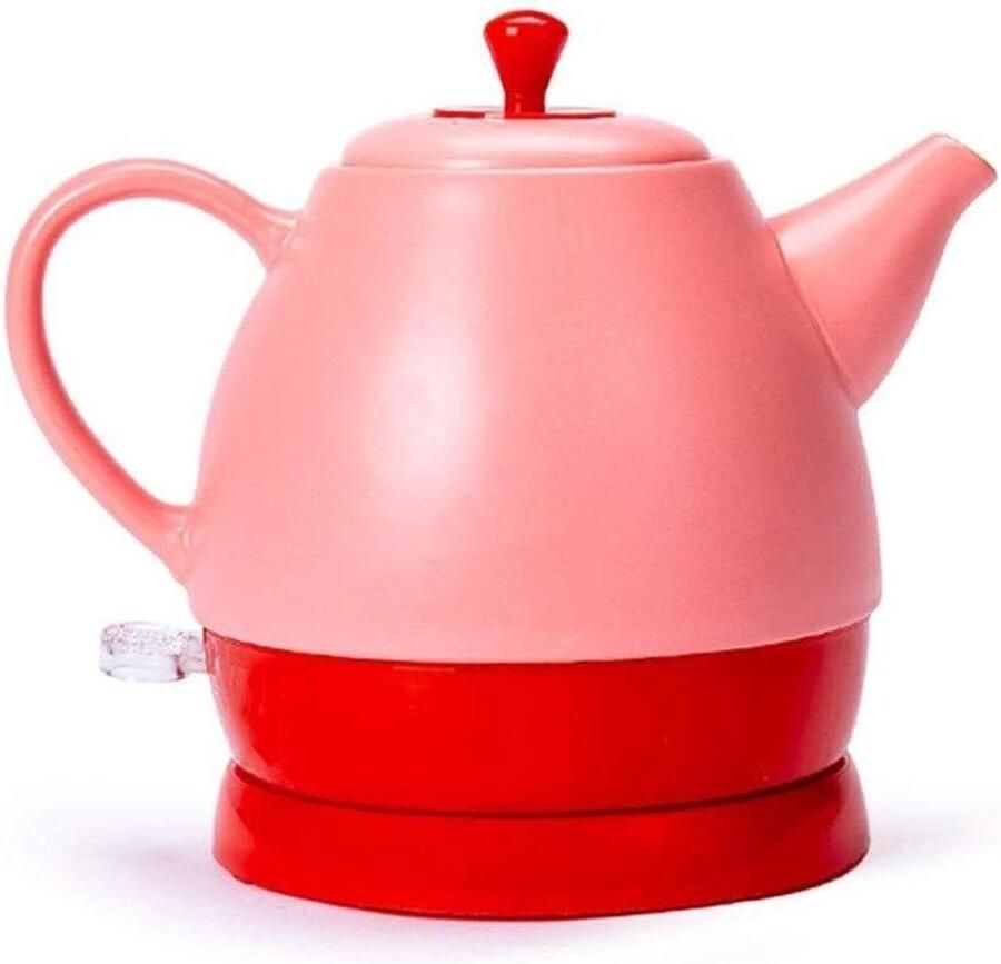 Elektrische Waterkoker Snoerloze Theepot Snel Water Koken Automatische Uitschakeling 1 Liter Inhoud Grijs Roze