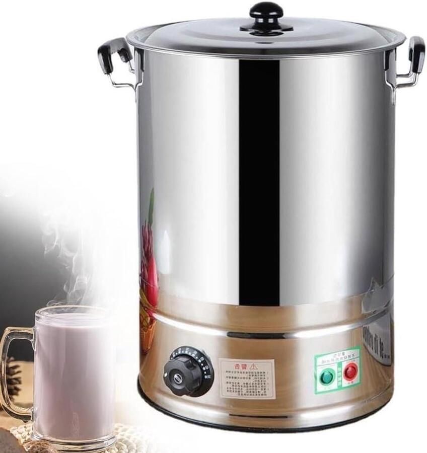 Elektrische Waterkoker Soepketel Buffet Warme Dranken Serveren Temperatuur Instelbaar 28 38 Liter Zilver