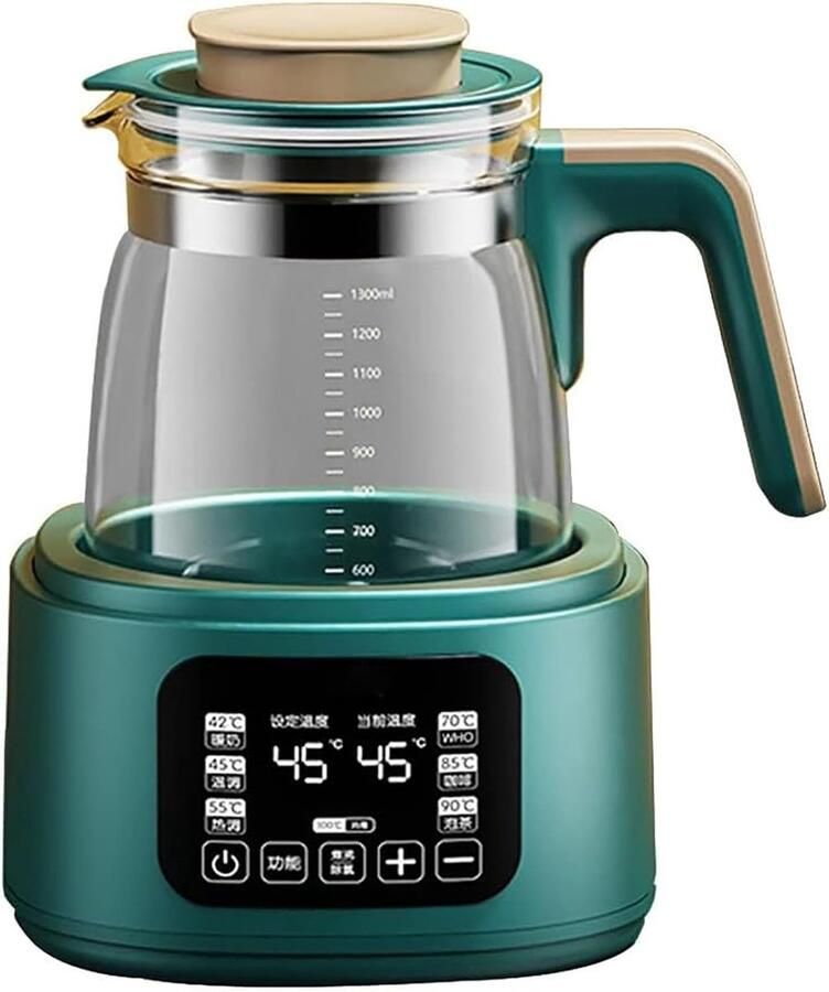 Elektrische Waterkoker Temperatuurregeling Koken Thee en Koffie Snel Koken 1500W 1.3 Liter Groen