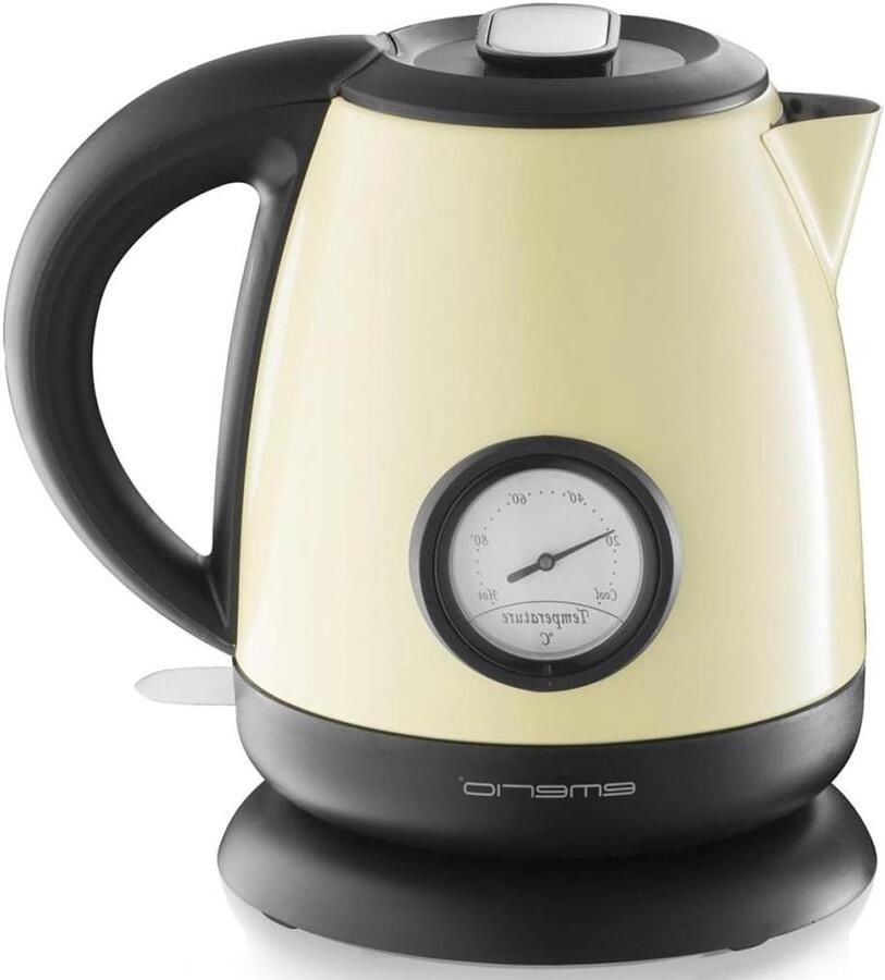 Elektrische Waterkoker Thee Apparaat Snel Water Koken Energie Besparend 1 Liter Beige Zwart