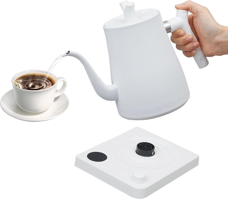 Elektrische Waterkoker Thee Ketel Dranken Bereiden Instelbare Temperatuur 1 Liter Wit