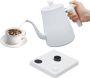 Elektrische waterkoker Zwanenhals waterkoker Koffie en thee zetten Instelbare temperatuur 1 liter Wit - Thumbnail 1