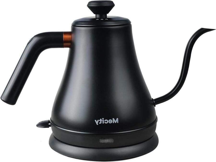 Elektrische Waterkoker Thee Ketel Snel Water Koken Precisie Zwanenhals Uitloop 1.7 Liter Mat Zwart