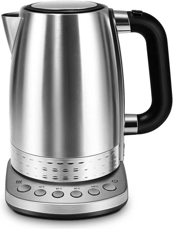 Elektrische Waterkoker Thee Machine Snel Water Koken Temperatuur Controle 1.7 Liter Zilver