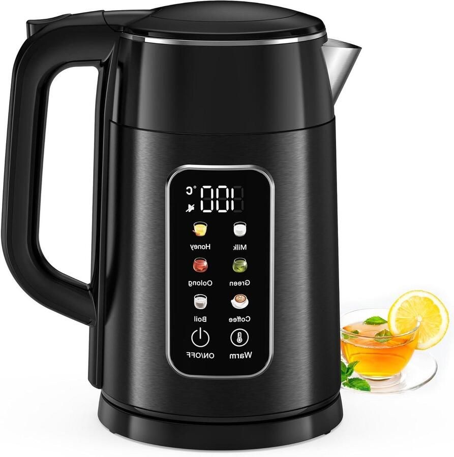 Waterkoker Temperatuur Thee Koker Dranken Bereiden 6 Temperatuurstanden 17 Liter Zwart