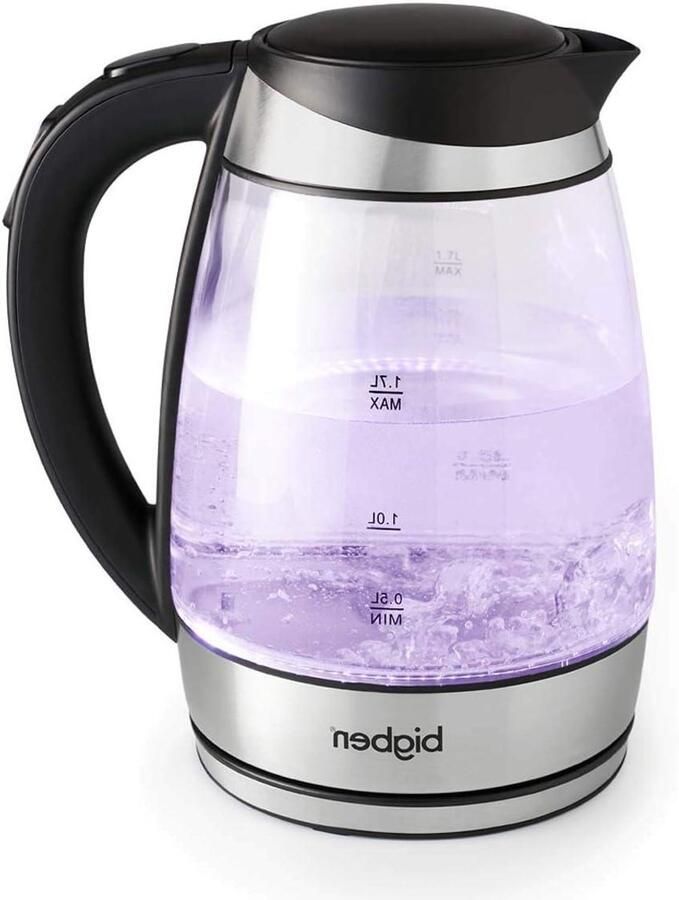 Elektrische Waterkoker Thee Waterkoker Drankjes Bereiden Instelbare Temperatuur 17 Liter Transparant Glas