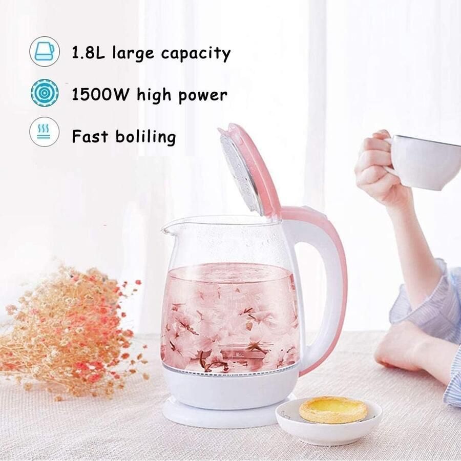Elektrische Waterkoker Thee Waterkoker Snel Water Koken Geprogrammeerde Temperatuurregeling 18 liter Roze