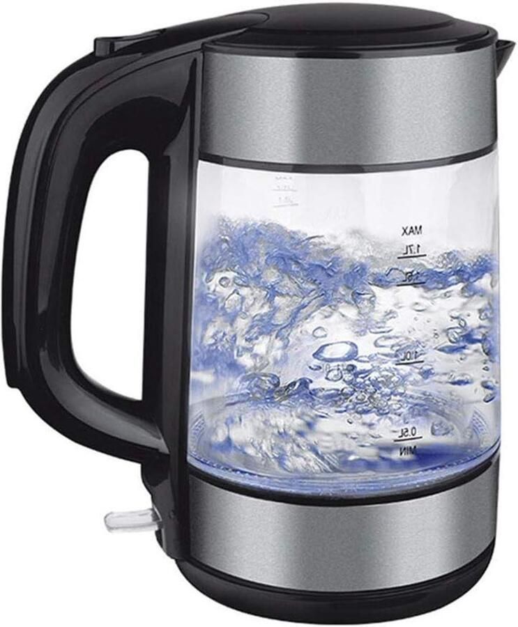 Elektrische Waterkoker Theeketel Glas Snel Water Koken Instelbare Temperatuur 17 Liter Zilver
