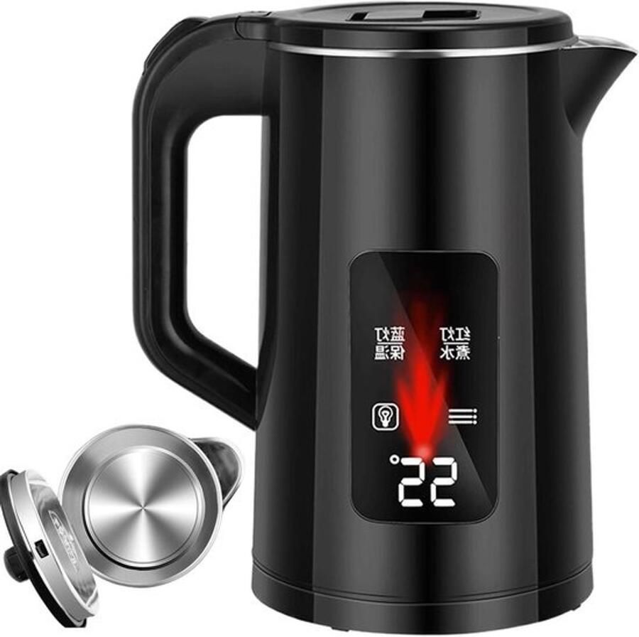 Elektrische Waterkoker Theeketel Instantboiler Snel Water Koken Roestvrij Staal 304 3 Liter Zwart