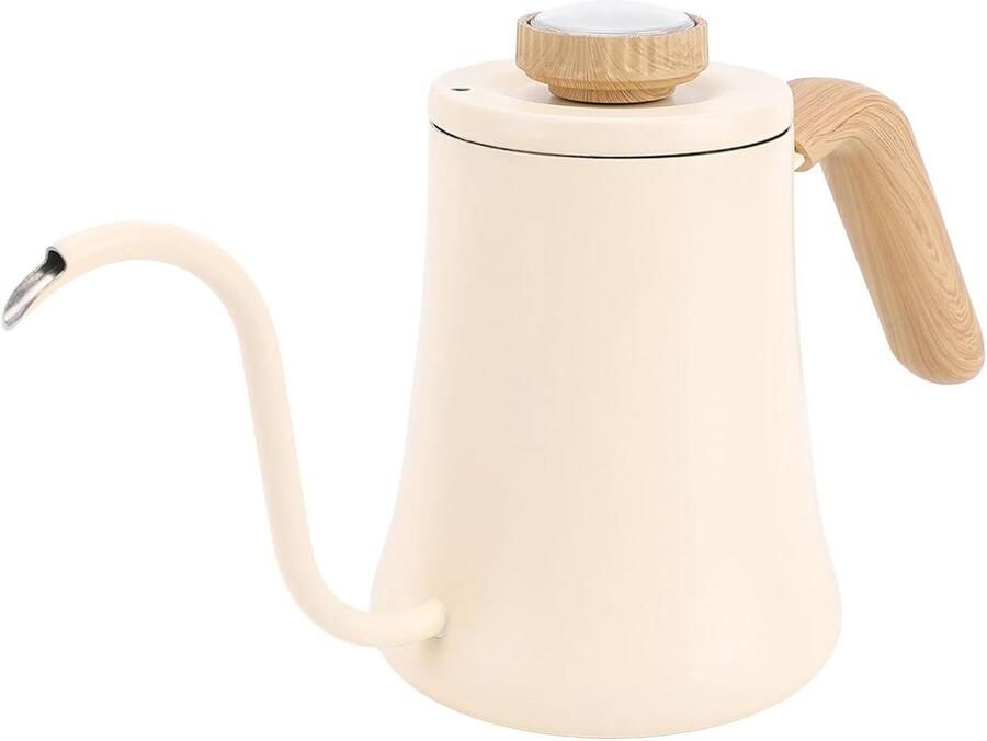 Elektrische Waterkoker Theeketel Koffieketel Precisie Gieten Geïntegreerde Thermometer 600 ml Zilver