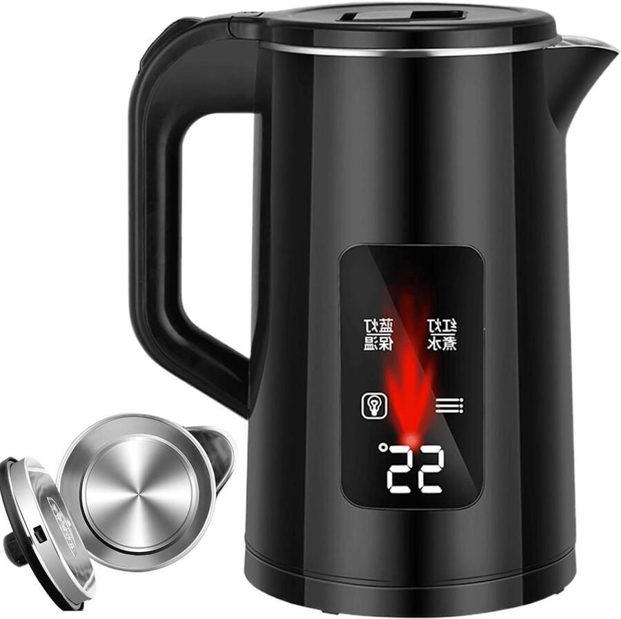 Elektrische Waterkoker Theeketel Snel Water Koken Warme Isolatiefunctie 3 Liter Zwart