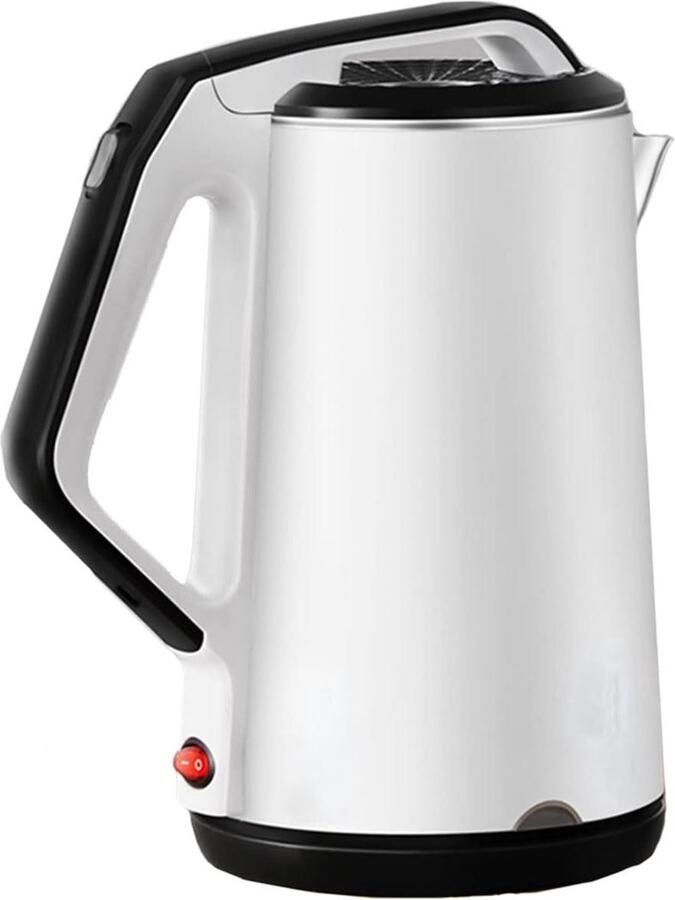 Elektrische Waterkoker Theeketel Warmwater Snel Water Koken Dubbelwandig Rvs 2.3 Liter Wit
