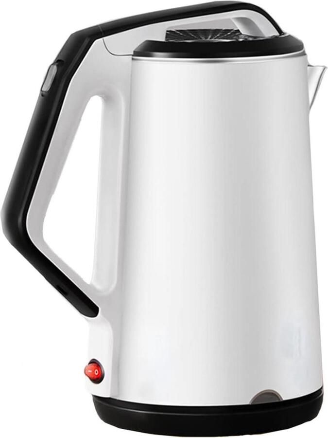 Elektrische Waterkoker Theeketel Warmwaterketel Snel Water Koken Dubbelwandig Rvs 2.3 Liter Wit