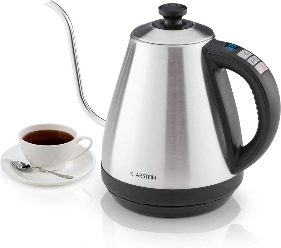 Elektrische Waterkoker Theemaker Ketel Thee Zetten Nauwkeurige Temperatuur 1 Liter Zilver