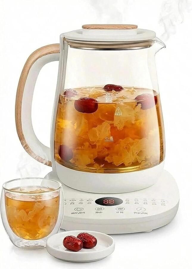 Elektrische Waterkoker Theemaker Stoofpot Snel Water Koken Dubbele Veiligheid 1.5L Capaciteit Wit