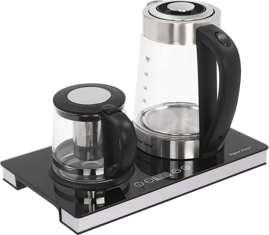 Elektrische waterkoker Theemaker Thee zetten Temperatuurregeling 25 Liter Zwart transparant