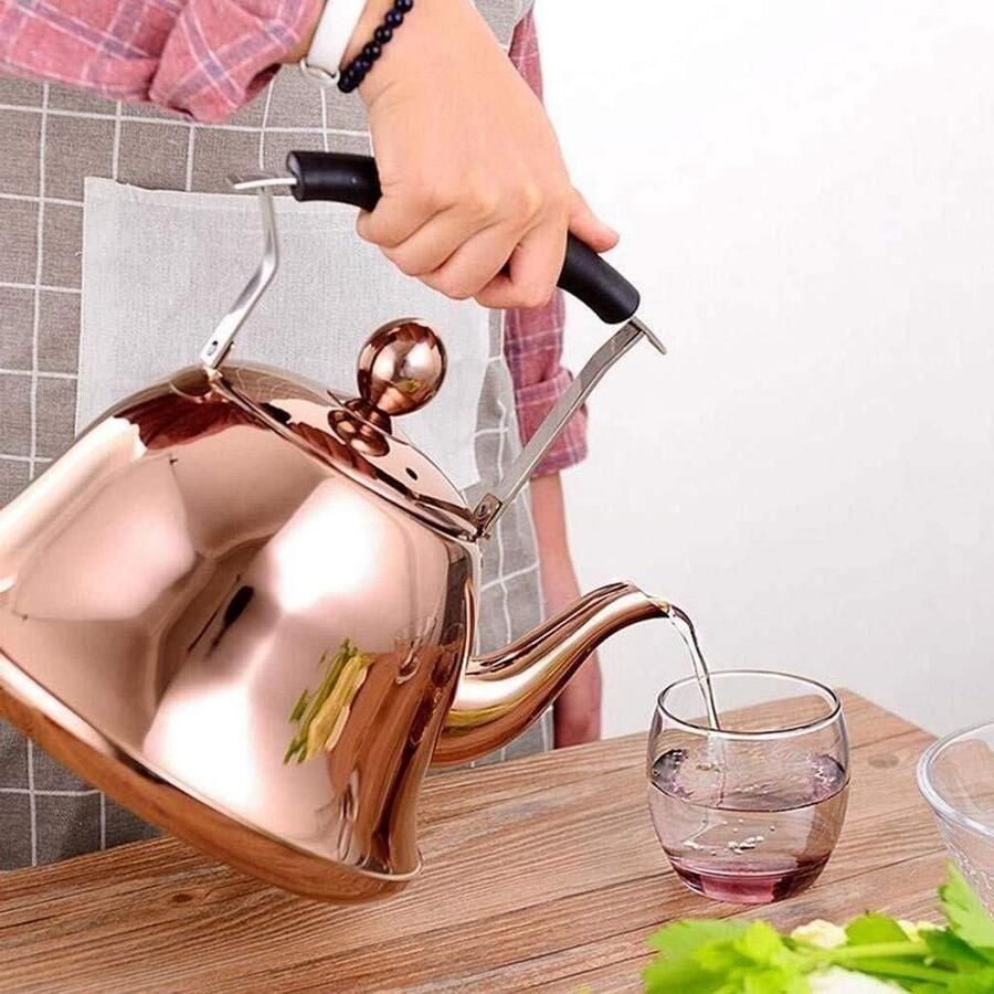 Elektrische Waterkoker Theepot Koffiepot Snel Water Koken Inklapbare Handgreep 3 Liter Goud